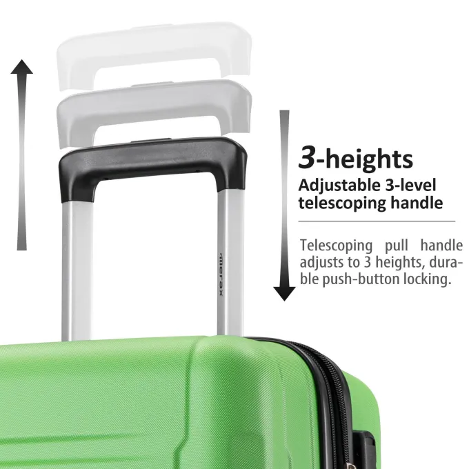 Silk & Salt LuggaExpandable Suitcase 3 Piece Set with TSA Lock Spinner 20in24in28in (Green)^ Hard Side Luggage
