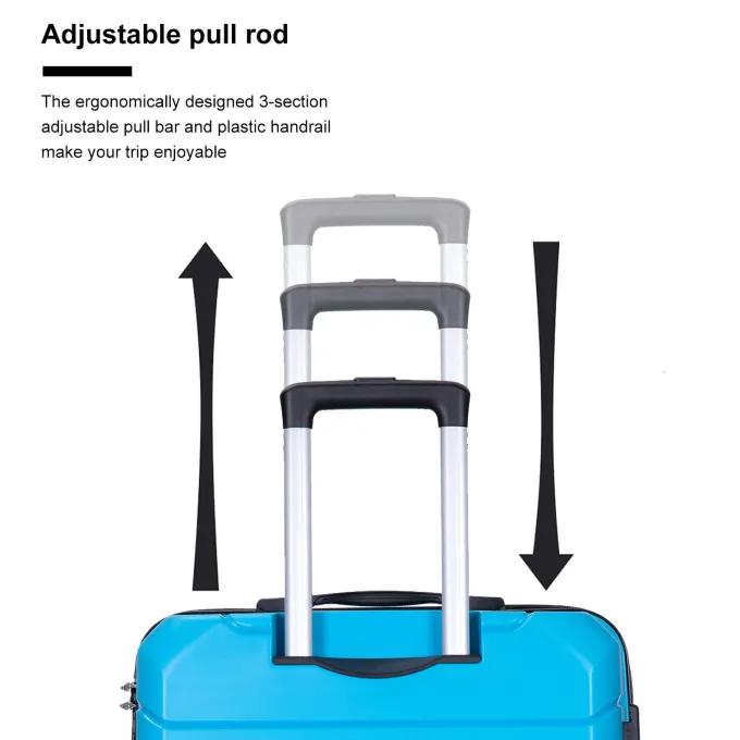 Silk & Salt ANYSUN Expandable 3 Piece LuggaSet with TSA Locks 20in 24in 28in Light Blue^ Checked Luggage