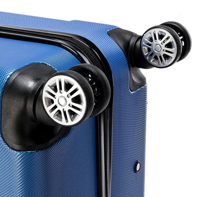 Silk & Salt Portable Luggage 3 Piece Set Suitcase ABS Trolley Case with Spinner Wheels Dark Blue^ Luggage Sets