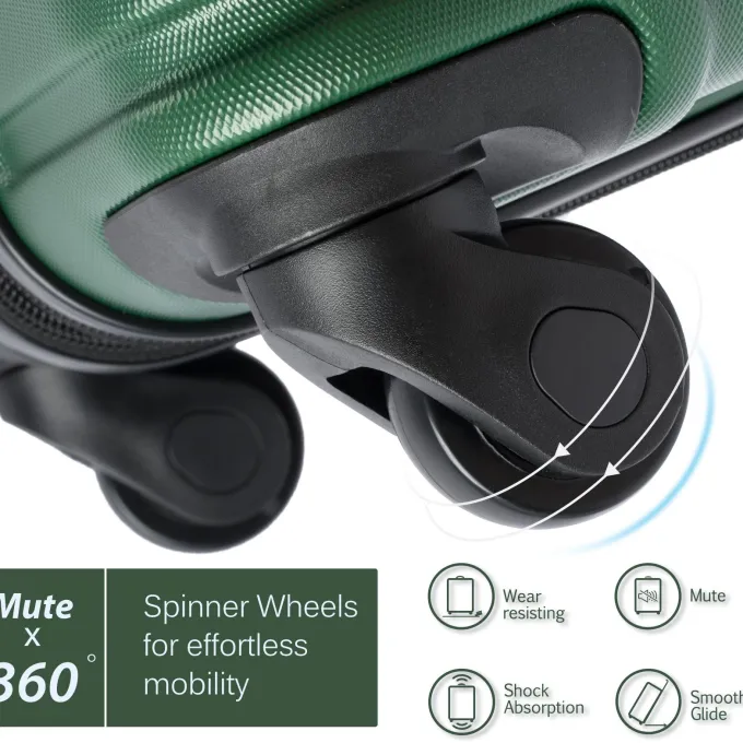 Silk & Salt ANYSUN Expandable 3 Piece LuggaSet with TSA Locks 20in 24in 28in Green^ Hard Side Luggage