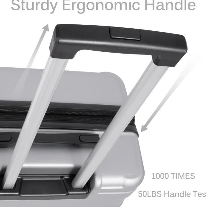 Silk & Salt UBesGoo Hardshell LuggaSets 3 Piece ABS Spinner Suitcase Travelling with TSA Lock and Wheels Gray^ Checked Luggage