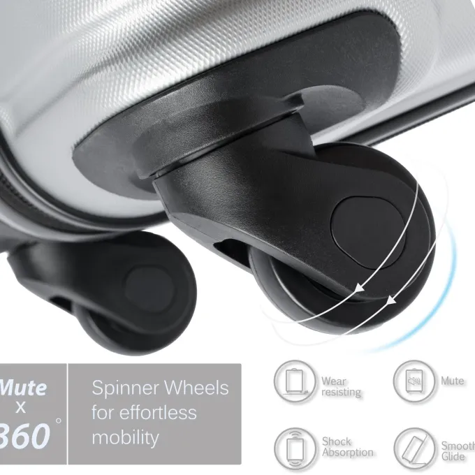 Silk & Salt UBesGoo Hardshell LuggaSets 3 Piece ABS Spinner Suitcase Travelling with TSA Lock and Wheels Gray^ Checked Luggage