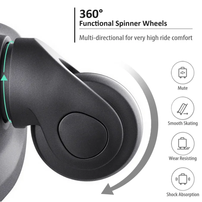 Silk & Salt Expanable Spinner Wheel 3 Piece LuggaSet ABS Lightweight Suitcase with TSA Lock^ Hard Side Luggage