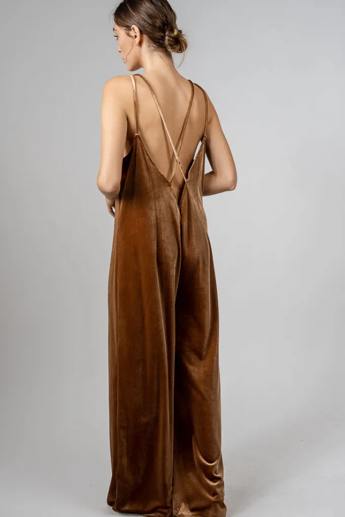 Silk & Salt dangerously in love jumpsuit - brown velvet^ Jumpsuits