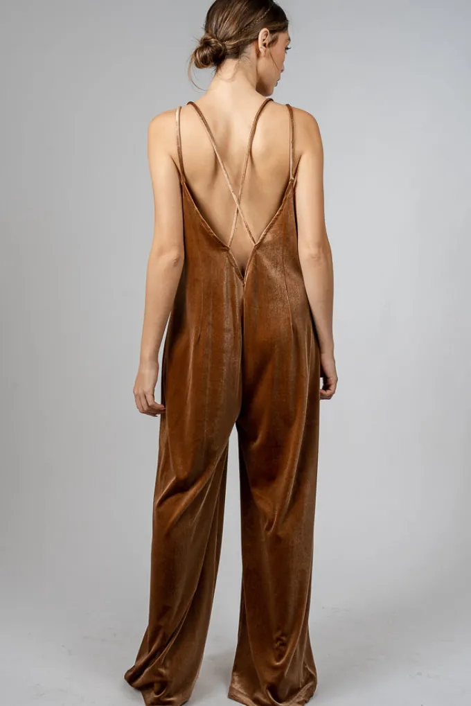 Silk & Salt dangerously in love jumpsuit - brown velvet^ Jumpsuits
