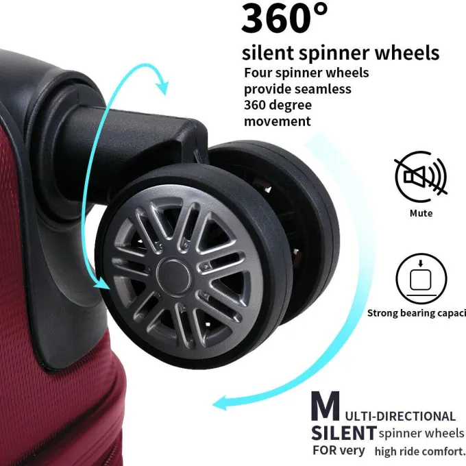 Silk & Salt Topcobe 3Pcs LuggaSet 20+24+28 Traveling Luggage Portable LarCapacity LuggaBags for Travel Rolling Traveling StoraSuitcase with Wheels^ Luggage Sets