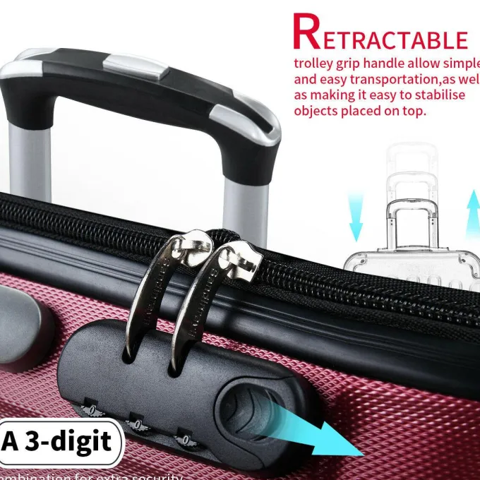Silk & Salt Topcobe 3Pcs LuggaSet 20+24+28 Traveling Luggage Portable LarCapacity LuggaBags for Travel Rolling Traveling StoraSuitcase with Wheels^ Luggage Sets