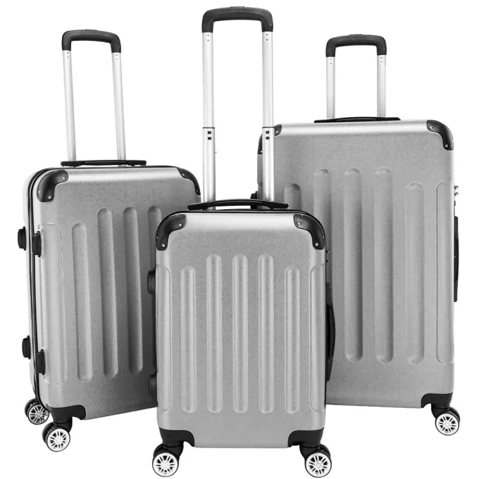 Silk & Salt LuggaSets Suitcase Set with Spinner Wheels for Travel Trips 20 24 28 3 Piece^ Checked Luggage