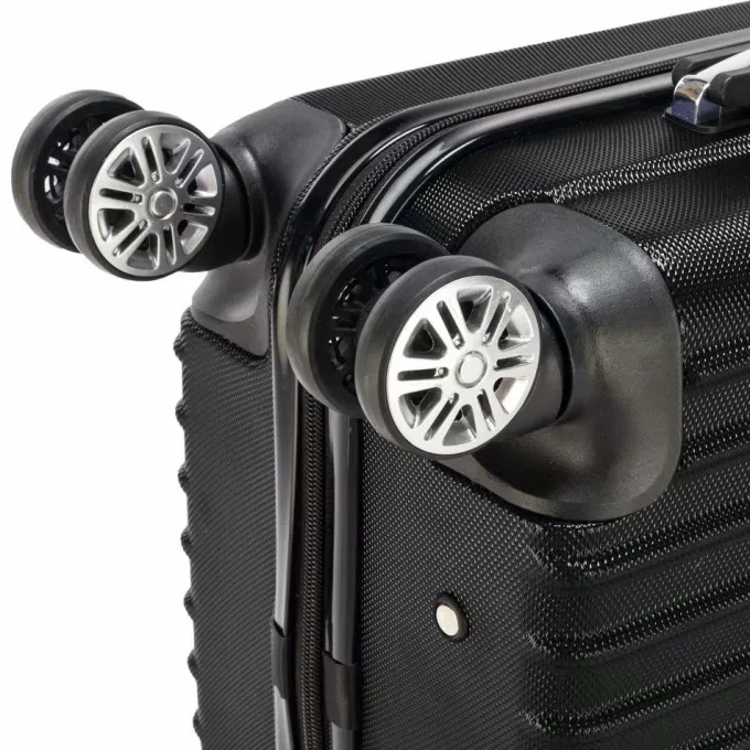 Silk & Salt VIK TECH 20 Checked Luggage Expandable Spinner Rolling Carry-on Black^ Hard Side Luggage