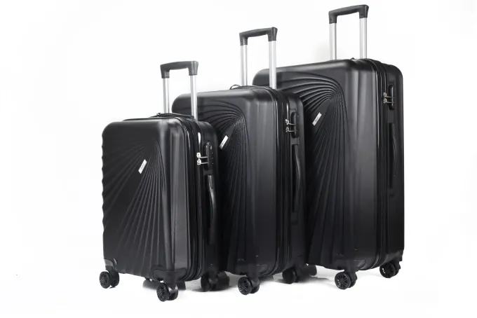 Silk & Salt MiraESTELA Expandable ABS Hard shell Lightweight 360 Dual Spinning Wheels Combo Lock 28 24 20 3 Piece LuggaSet^ Checked Luggage