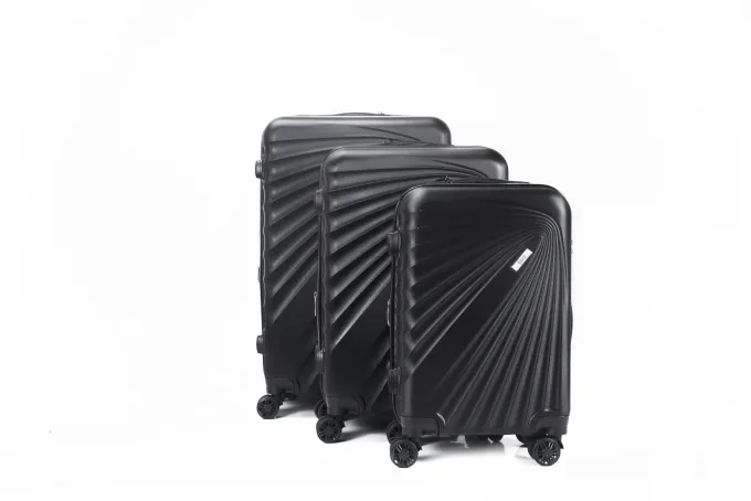 Silk & Salt MiraESTELA Expandable ABS Hard shell Lightweight 360 Dual Spinning Wheels Combo Lock 28 24 20 3 Piece LuggaSet^ Checked Luggage