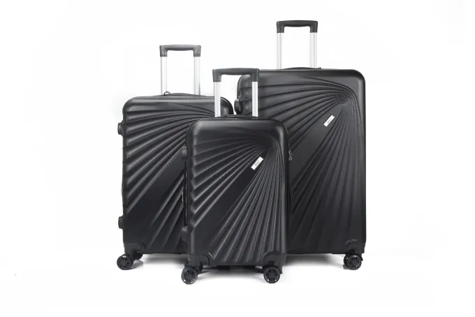 Silk & Salt MiraESTELA Expandable ABS Hard shell Lightweight 360 Dual Spinning Wheels Combo Lock 28 24 20 3 Piece LuggaSet^ Checked Luggage