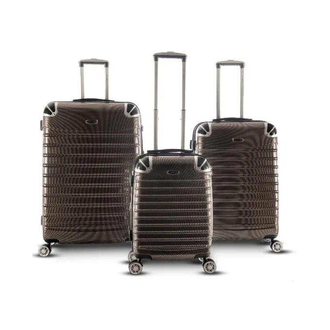 Silk & Salt 3 pc Black LuggaSet Lightweight Spinner Rolling Hard Suitcase Travel TSA Lock^ Luggage Sets