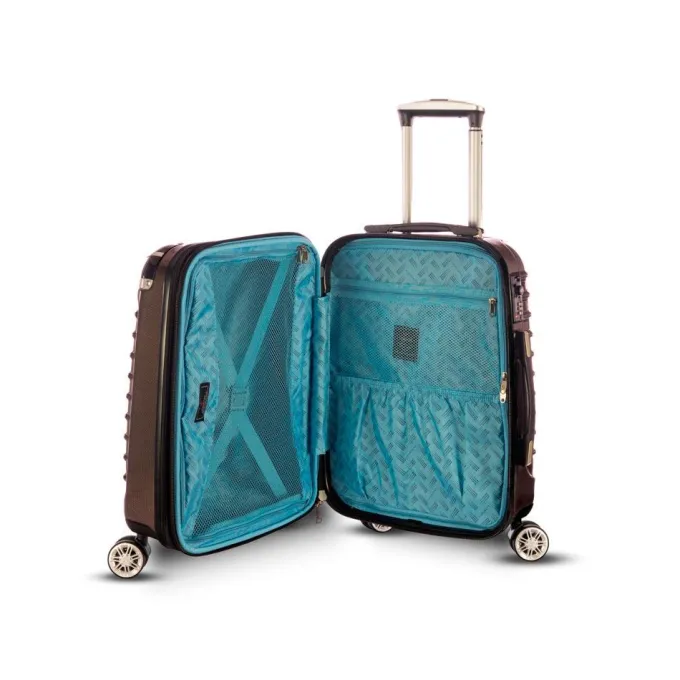 Silk & Salt 3 pc Black LuggaSet Lightweight Spinner Rolling Hard Suitcase Travel TSA Lock^ Luggage Sets