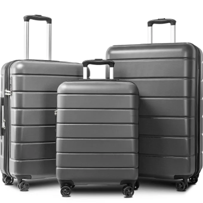 Silk & Salt Carry on LuggaSet 3pcs 20''/24''/28'' Fashion Lightweight Suitcase Travel Sets for Women 3-in-1 Portable Trolley Case with Telescoping Handle Outdoor Hardside LuggaSet S9351^ Luggage Sets