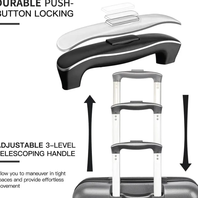 Silk & Salt Carry on LuggaSet 3pcs 20''/24''/28'' Fashion Lightweight Suitcase Travel Sets for Women 3-in-1 Portable Trolley Case with Telescoping Handle Outdoor Hardside LuggaSet S9351^ Luggage Sets