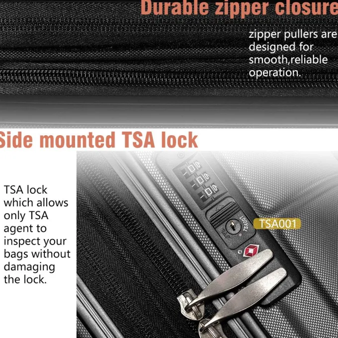 Silk & Salt Carry on LuggaSet 3pcs 20''/24''/28'' Fashion Lightweight Suitcase Travel Sets for Women 3-in-1 Portable Trolley Case with Telescoping Handle Outdoor Hardside LuggaSet S9351^ Luggage Sets