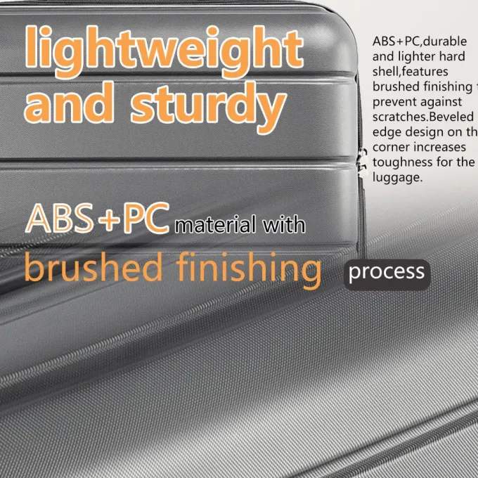 Silk & Salt Carry on LuggaSet 3pcs 20''/24''/28'' Fashion Lightweight Suitcase Travel Sets for Women 3-in-1 Portable Trolley Case with Telescoping Handle Outdoor Hardside LuggaSet S9351^ Luggage Sets