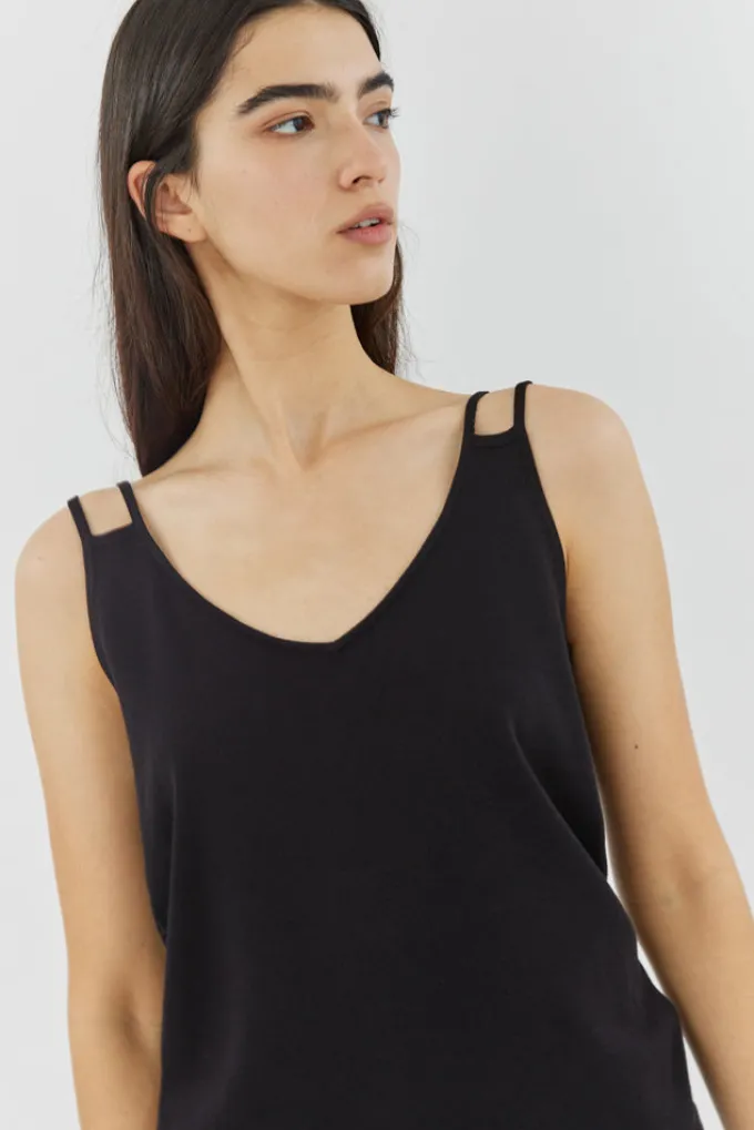Silk & Salt palermo top - black^ Knitwear