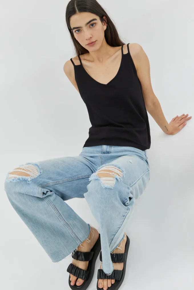 Silk & Salt palermo top - black^ Knitwear