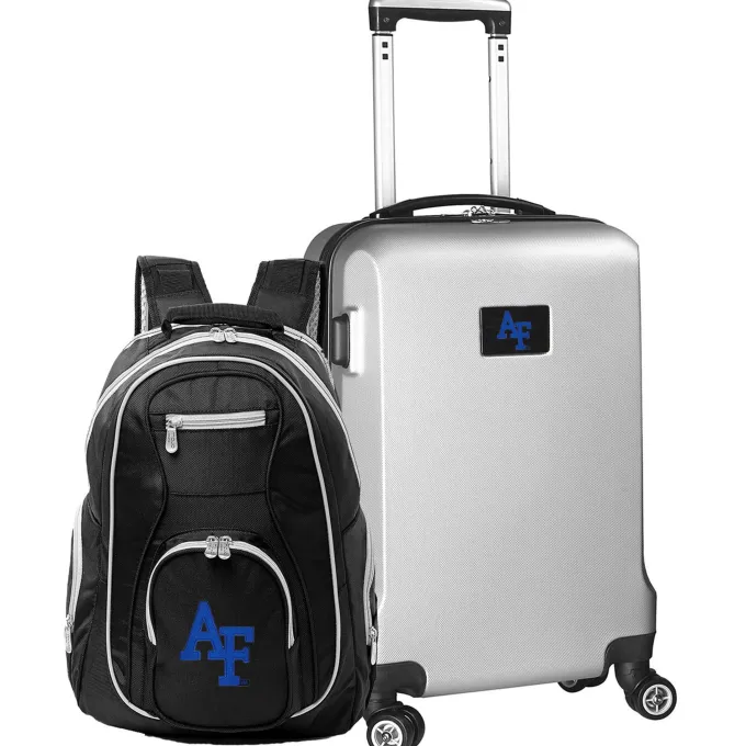 Silk & Salt Air Force Falcons Deluxe 2-Piece Backpack and Carry-On Set - Silver^ Luggage Sets