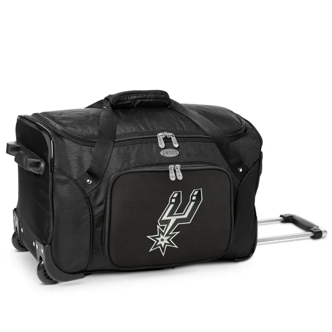 Silk & Salt San Antonio Spurs 22 2-Wheeled Duffel Bag - Black^ Carry On Luggage