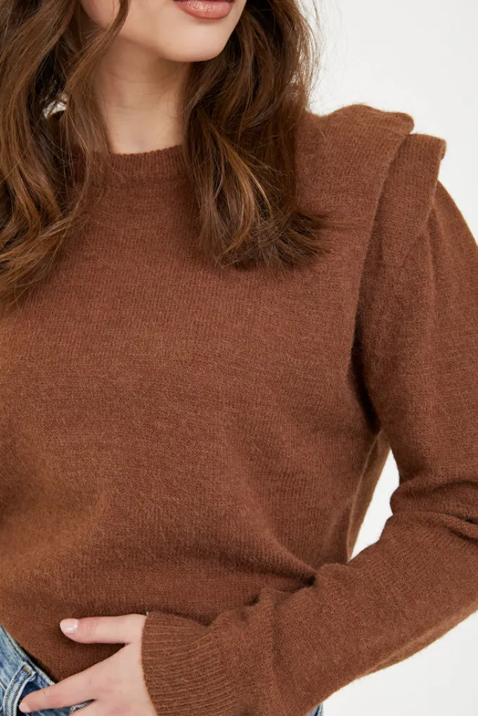 Silk & Salt flown top - brown^ Knitwear