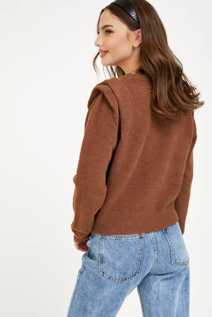 Silk & Salt flown top - brown^ Knitwear