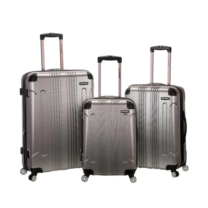 Silk & Salt 3 Pc Sonic Abs Upright Set Silver^ Luggage Sets