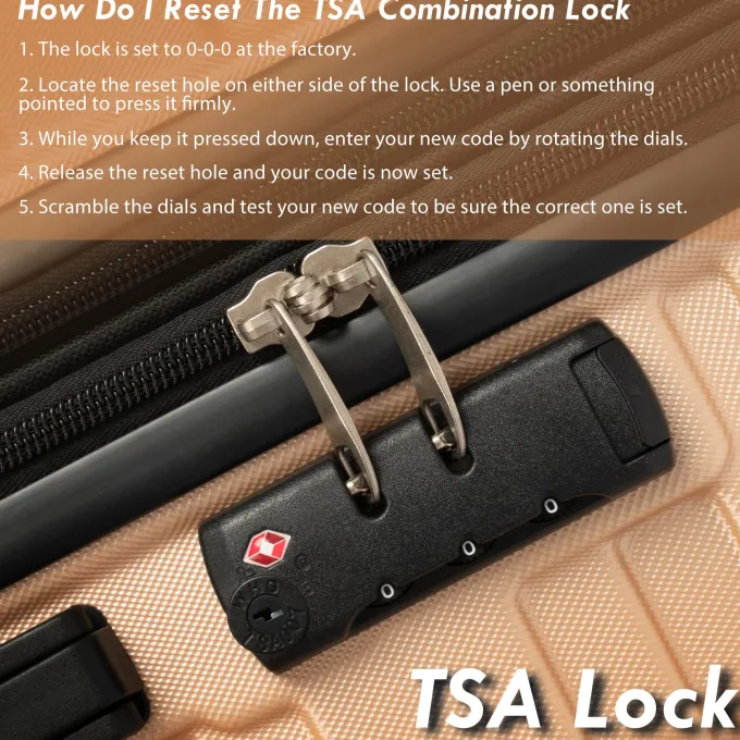 Silk & Salt Hommoo Expandable Hardside Luggawith TSA Lock 3-Piece Set (20 /24 /28) Gold^ Checked Luggage