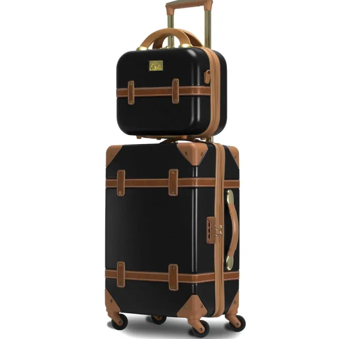 Silk & Salt Chariot Gatsby 2-Piece Hardside Carry-On Spinner LuggaSet - Black^ Hard Side Luggage