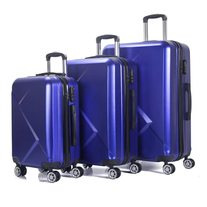 Silk & Salt AEDILYS 3 Pcs Hardside LuggaSets with TSA Locks and Durable Spinner Wheels Suitcase(20/24/28) Blue^ Luggage Sets