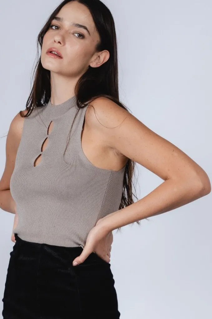Silk & Salt peekaboo top^ Knitwear