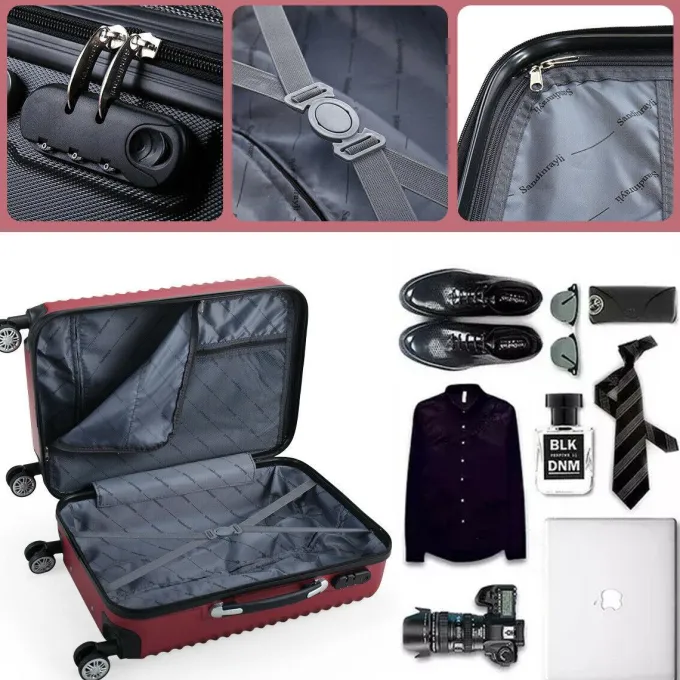 Silk & Salt Topcobe 3Pcs Traveling LuggaSet Portable LarCapacity LuggaBags for Travel Rolling Traveling StoraSuitcase with Wheels 20+24+28^ Hard Side Luggage|Luggage Sets