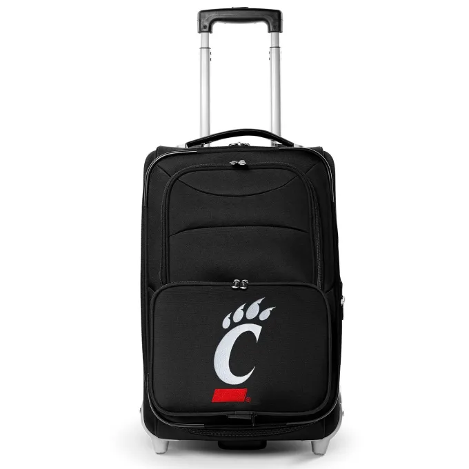 Silk & Salt MOJO Black Cincinnati Bearcats 21 Softside Rolling Carry-On Suitcase^ Carry On Luggage