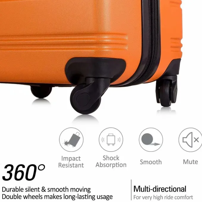 Silk & Salt LuggaSets 3 Piece Spinner Suitcase with TSA Lock Lightweight 20 24 28 inch^ Hard Side Luggage