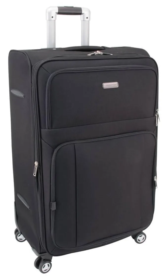 Silk & Salt 30.25 in. Polyester Upright Spinner Suitcase in Black^ Checked Luggage