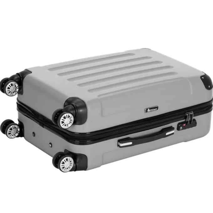 Silk & Salt Zimtown 3 Piece Nested Spinner Suitcase LuggaSet With TSA Lock Gray^ Carry On Luggage