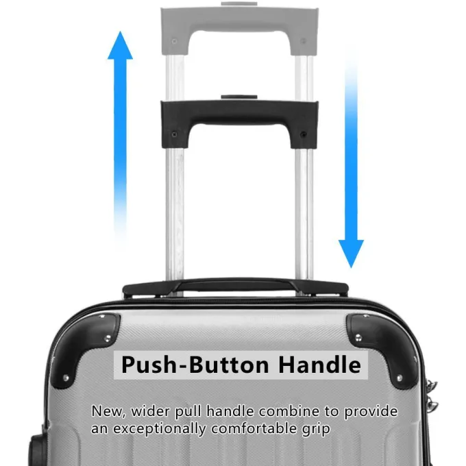 Silk & Salt Zimtown 3 Piece Nested Spinner Suitcase LuggaSet With TSA Lock Gray^ Carry On Luggage
